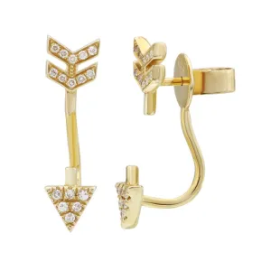 14KT Gold Diamond Arrow Earring