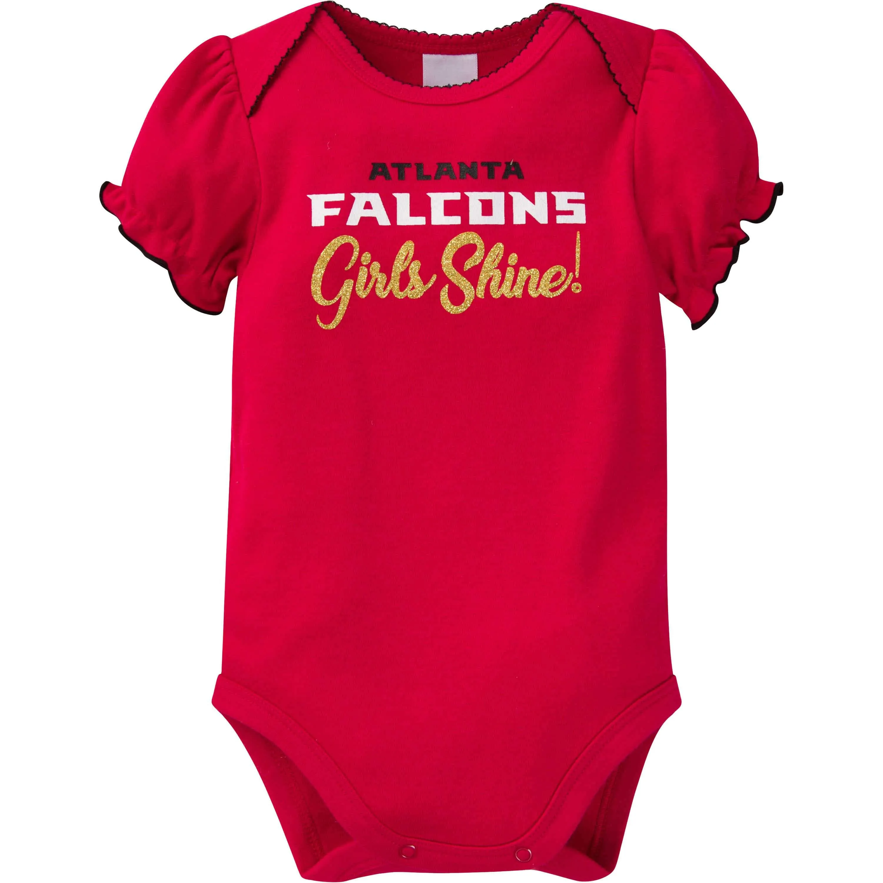 3-Pack Baby Girls Falcons Short Sleeve Bodysuits