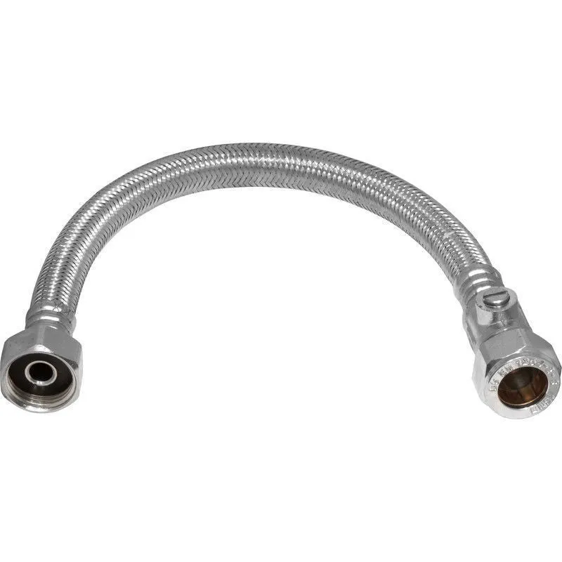 300mm Flexi Isolation Pipe Tap Connector Hose 1/2″ x 15mm Bore