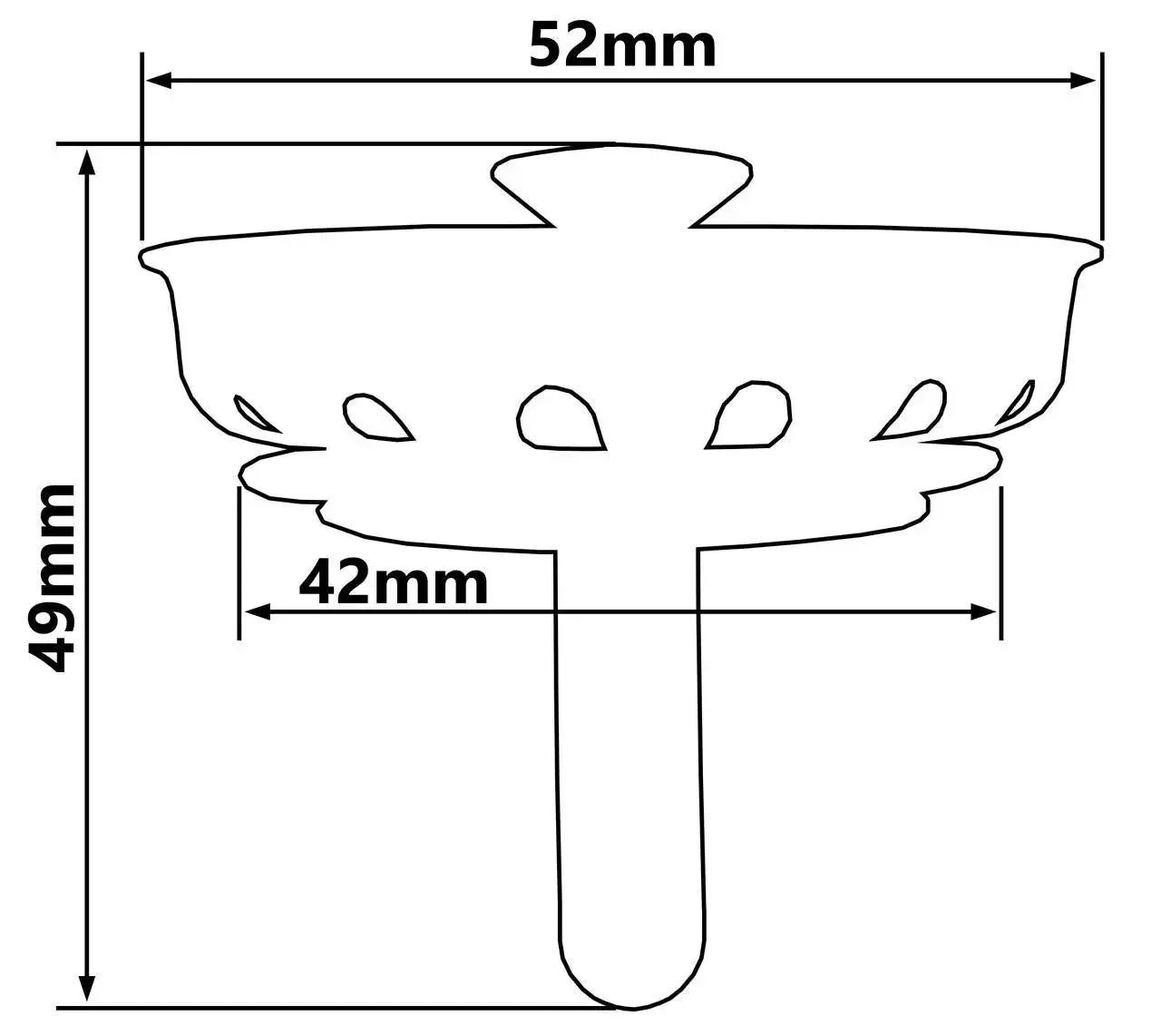 52mm Small Kitchen Sink Basket Strainer Plug Stainless Steel