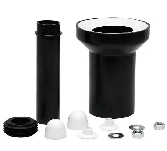 90mm Black Toilet Waste Pipe Toilet Pan Connector Black Straight