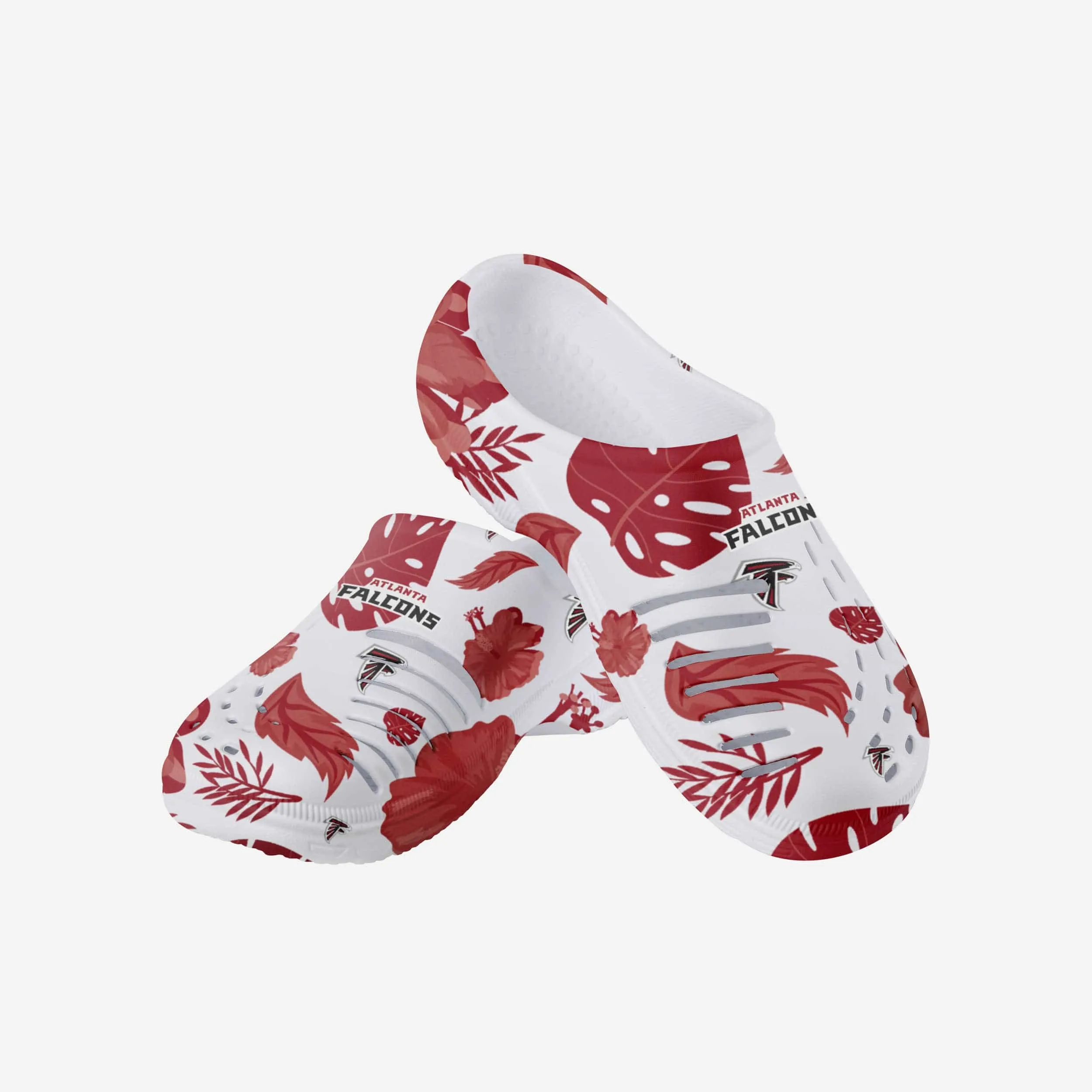 Atlanta Falcons Womens Floral White Clog