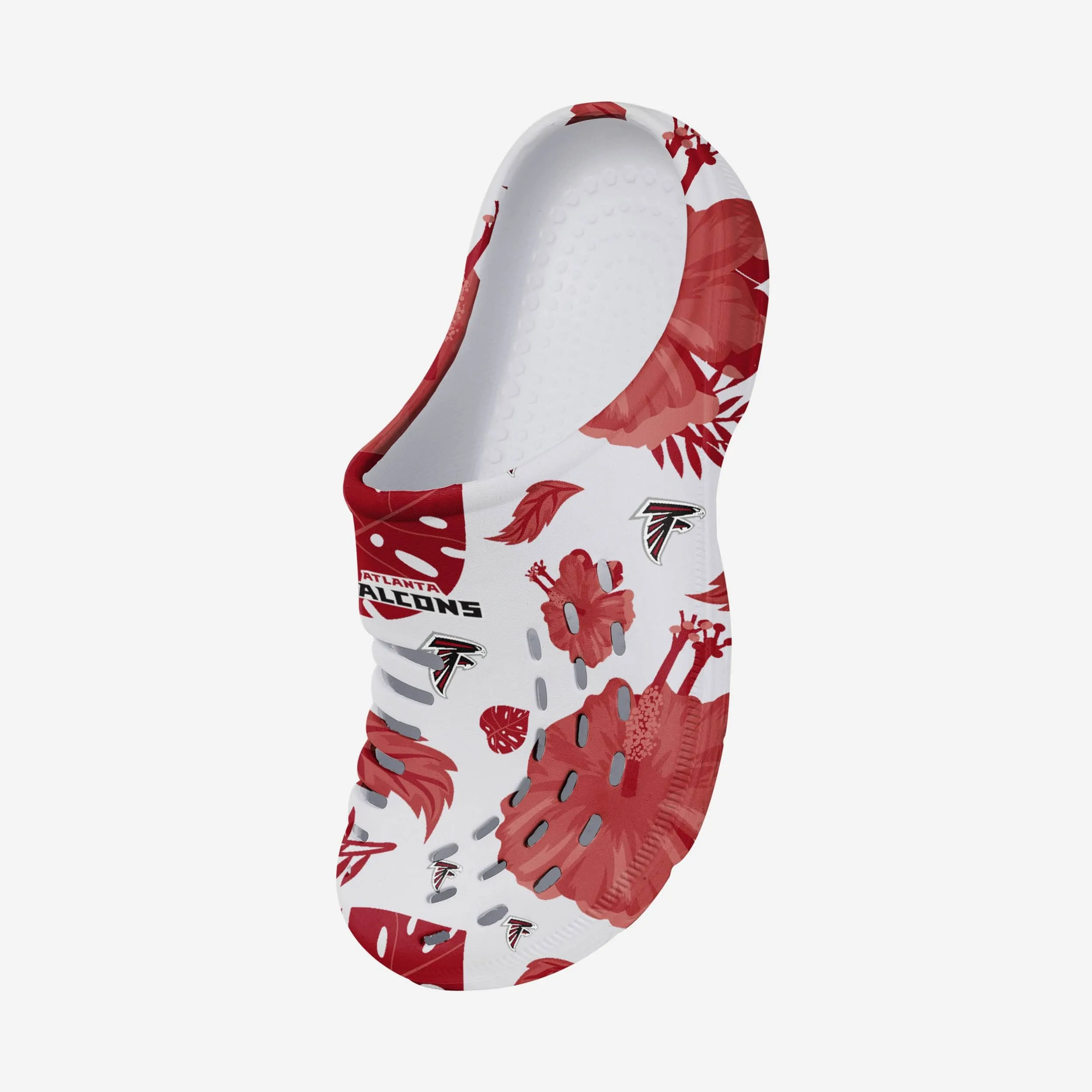 Atlanta Falcons Womens Floral White Clog