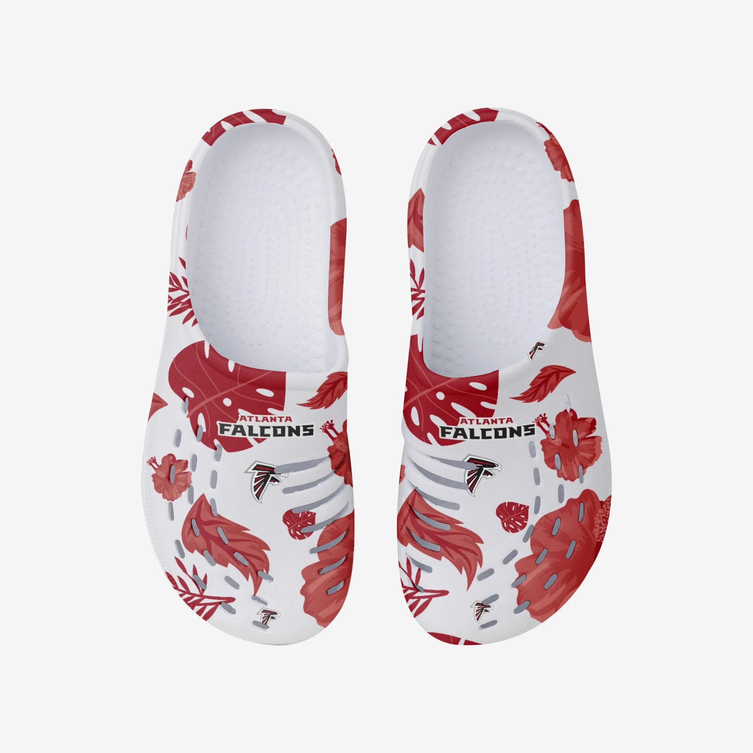 Atlanta Falcons Womens Floral White Clog