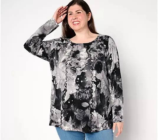 Attitudes by Renee Ballet Neck Top w/ Detail Seaming