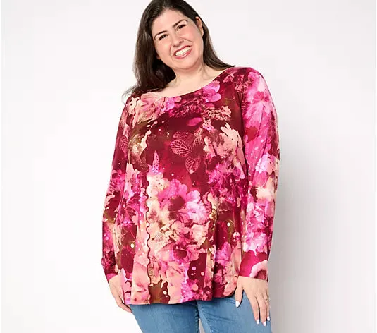 Attitudes by Renee Ballet Neck Top w/ Detail Seaming