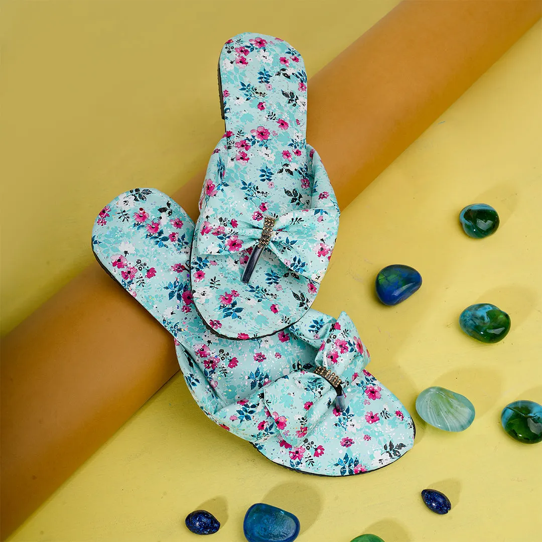 Blossom Bow Flat - Soft Sage Green