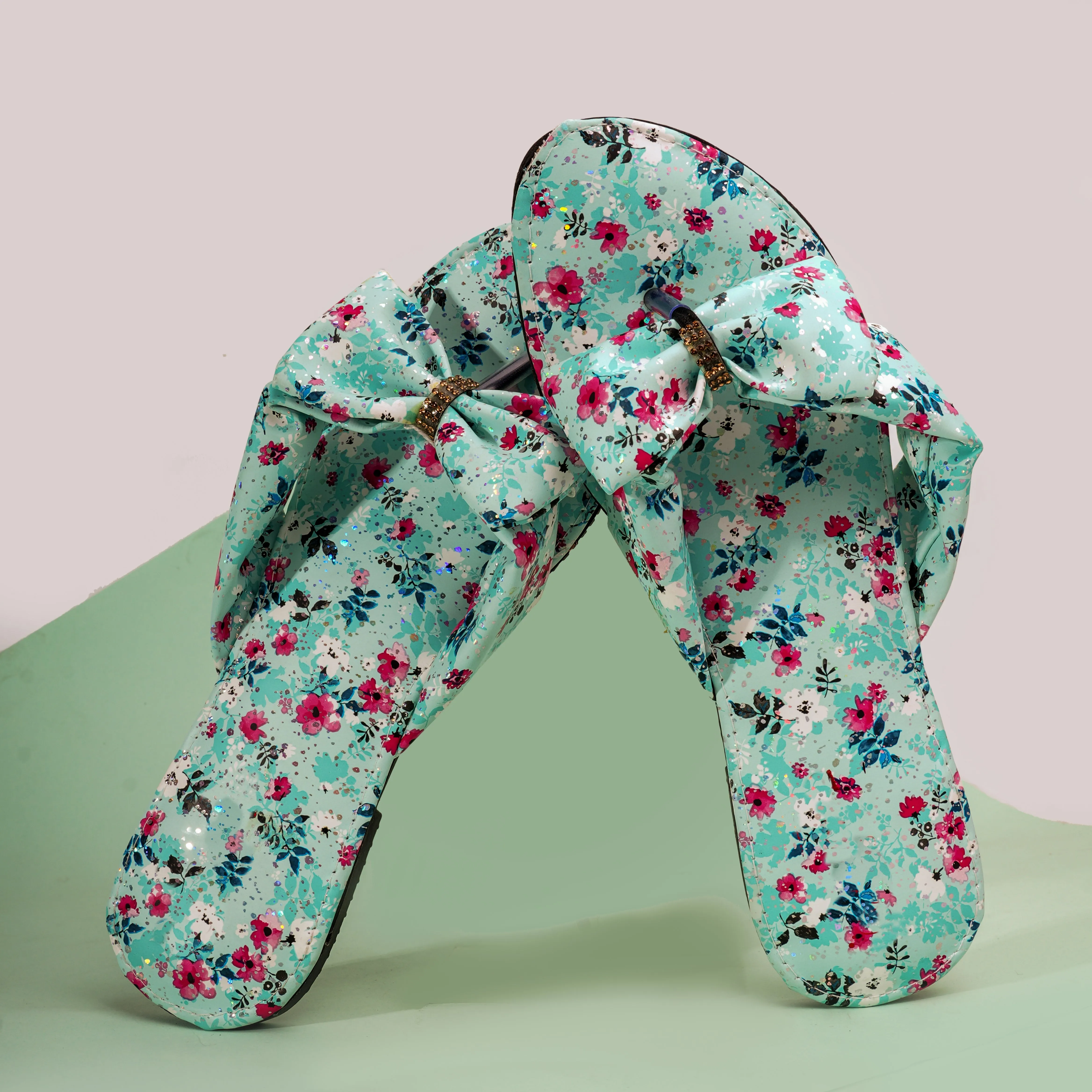 Blossom Bow Flat - Soft Sage Green