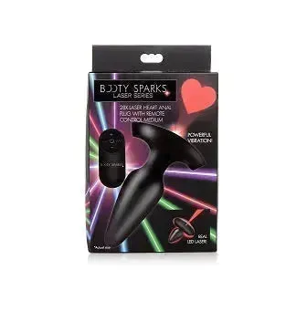 BOOTY SPARKS 28X Laser Heart Silicone Anal Plug with Remote – Medium