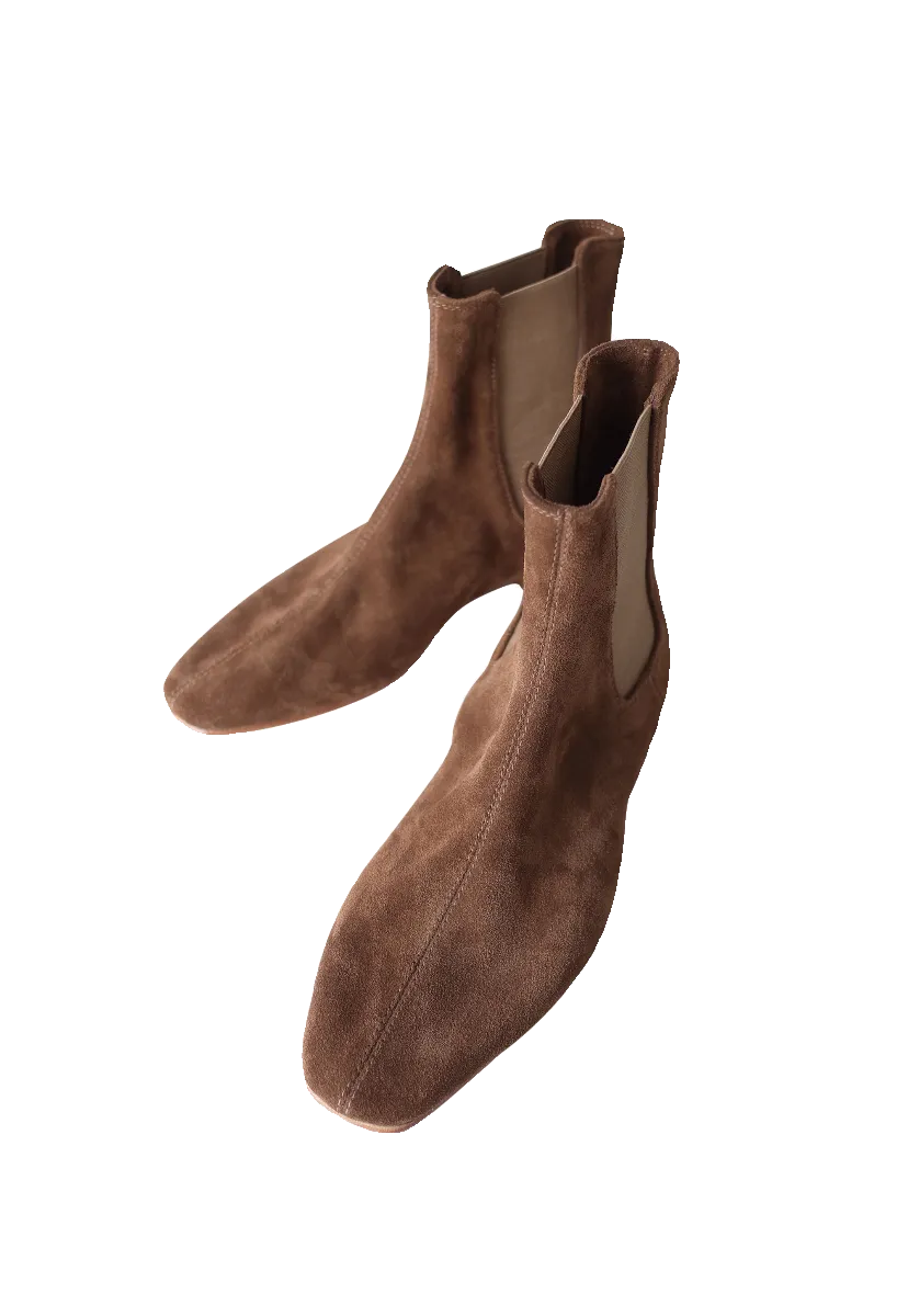 Brown Suede Chelsea Boots