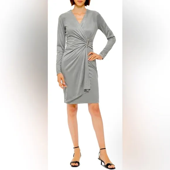 calvin klein faux wrap dress size 12