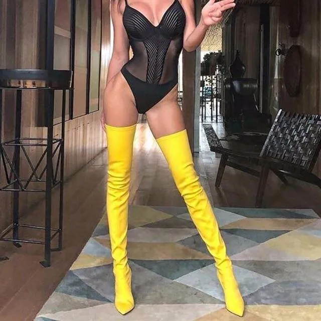 Catwalk over-the-knee fashion boots