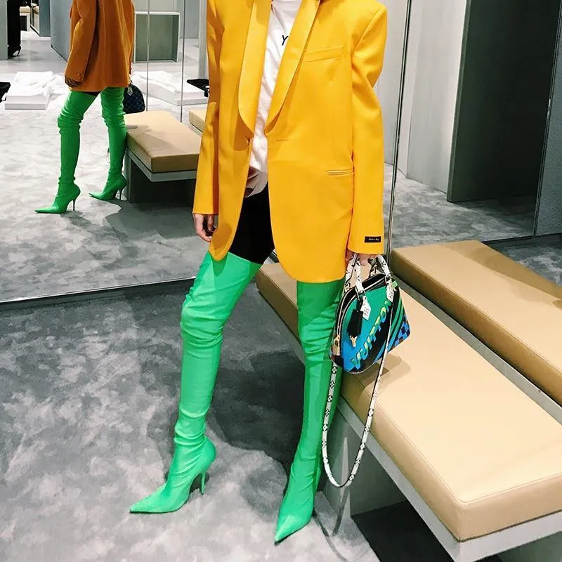 Catwalk over-the-knee fashion boots