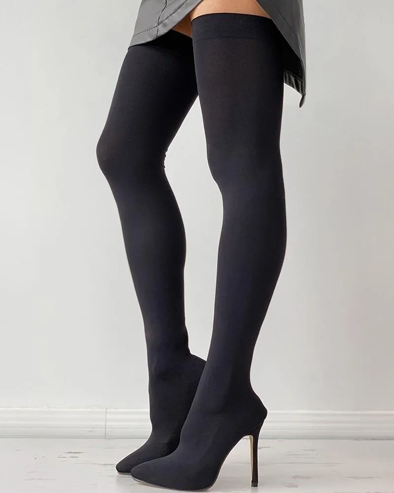 Catwalk over-the-knee fashion boots