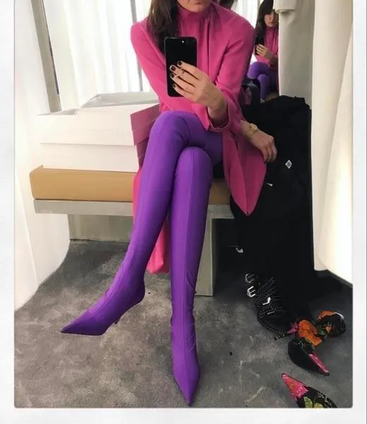 Catwalk over-the-knee fashion boots