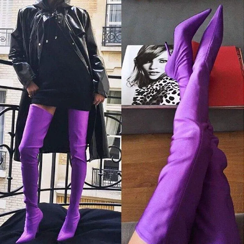 Catwalk over-the-knee fashion boots