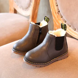 Children Boots Boys Snow Waterproof Shoes Kids Leather Boots Boys Boots Girls Martin Warm Shoes Children Sport Shoes 21-36