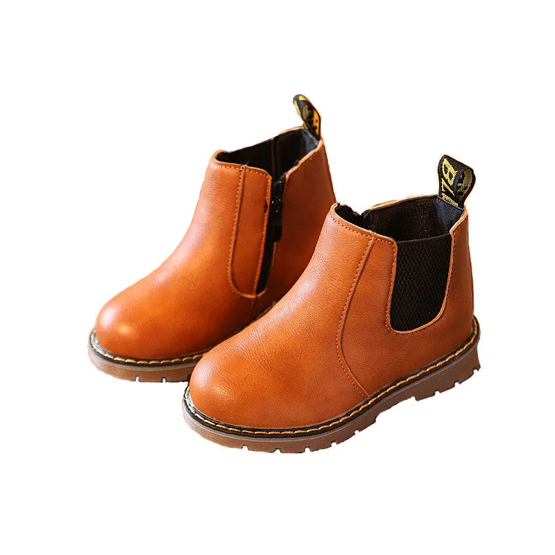 Children Boots Boys Snow Waterproof Shoes Kids Leather Boots Boys Boots Girls Martin Warm Shoes Children Sport Shoes 21-36