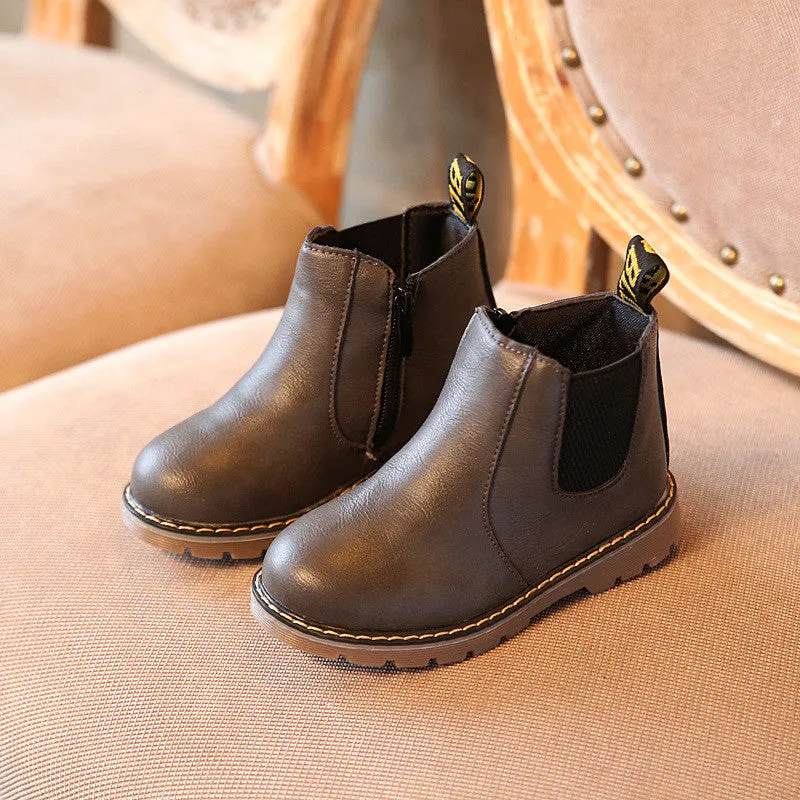 Children Boots Boys Snow Waterproof Shoes Kids Leather Boots Boys Boots Girls Martin Warm Shoes Children Sport Shoes 21-36