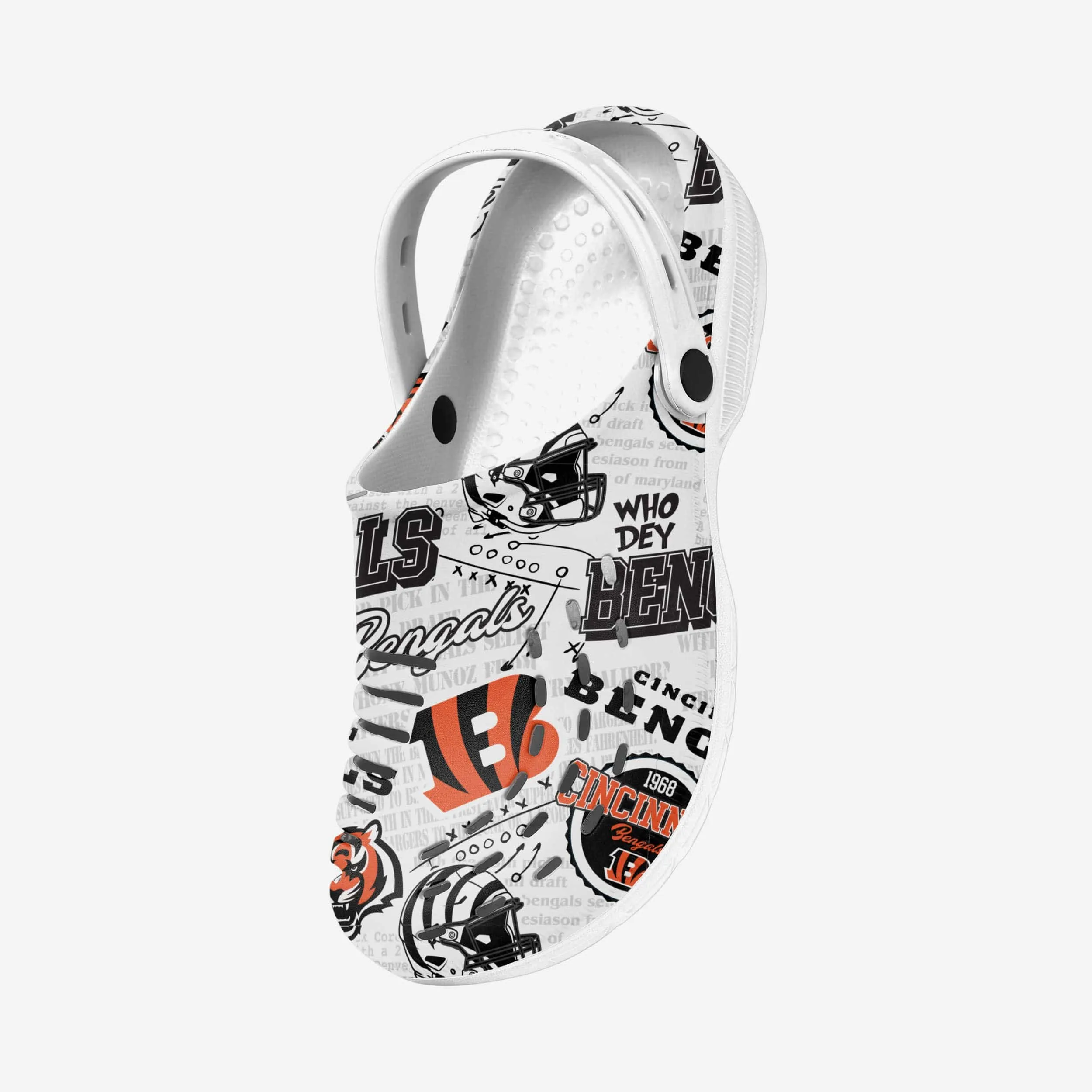 Cincinnati Bengals Historic Print Clog With Strap