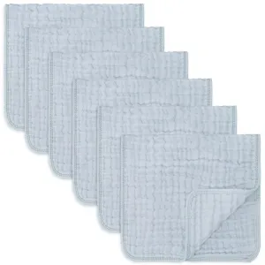 Comfy Cubs Muslin Burp Cloths - Slate (Pack of 6)