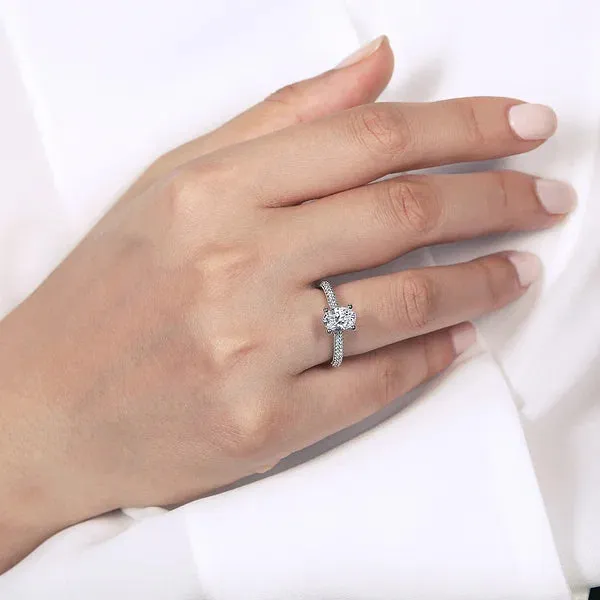 Contemporary Oval Pavé Diamond Engagement Ring Mounting
