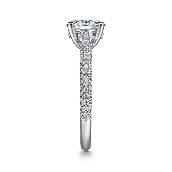 Contemporary Oval Pavé Diamond Engagement Ring Mounting