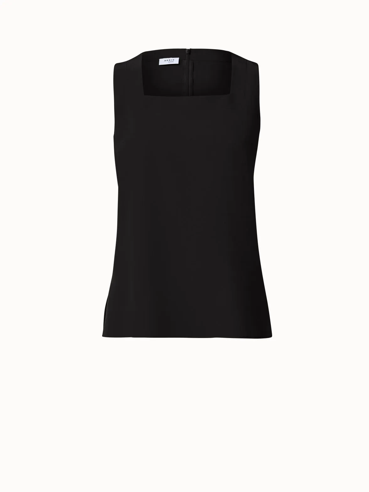 Crêpe de Chine Blouse with Square Neck