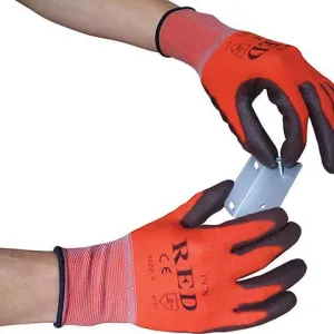 Cut Level 1 Red Traffic Gloves