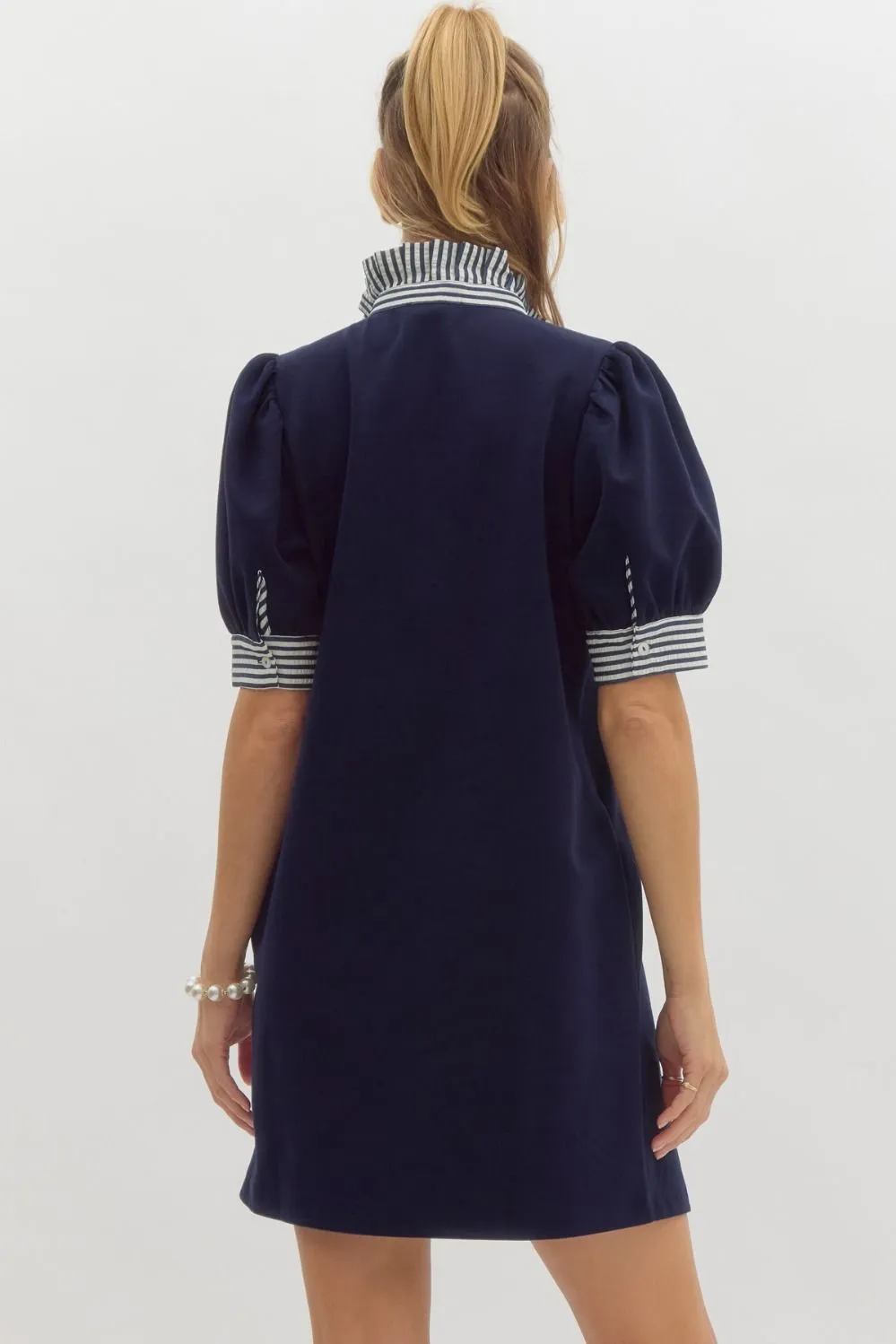 Dally Black Ruffle Collar Dress