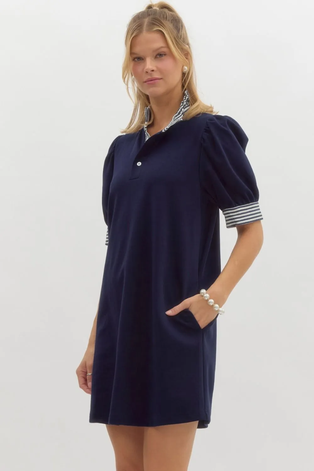 Dally Black Ruffle Collar Dress