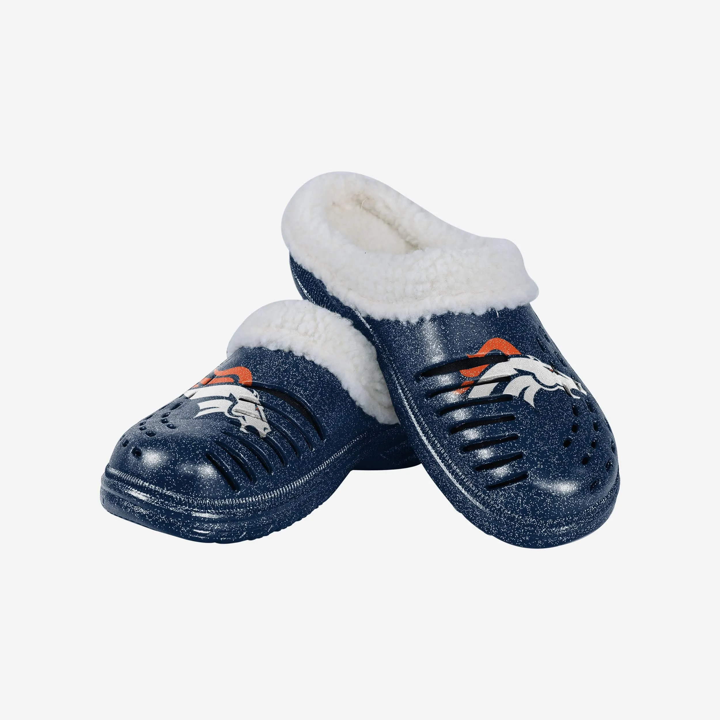 Denver Broncos Womens Sherpa Lined Glitter Clog