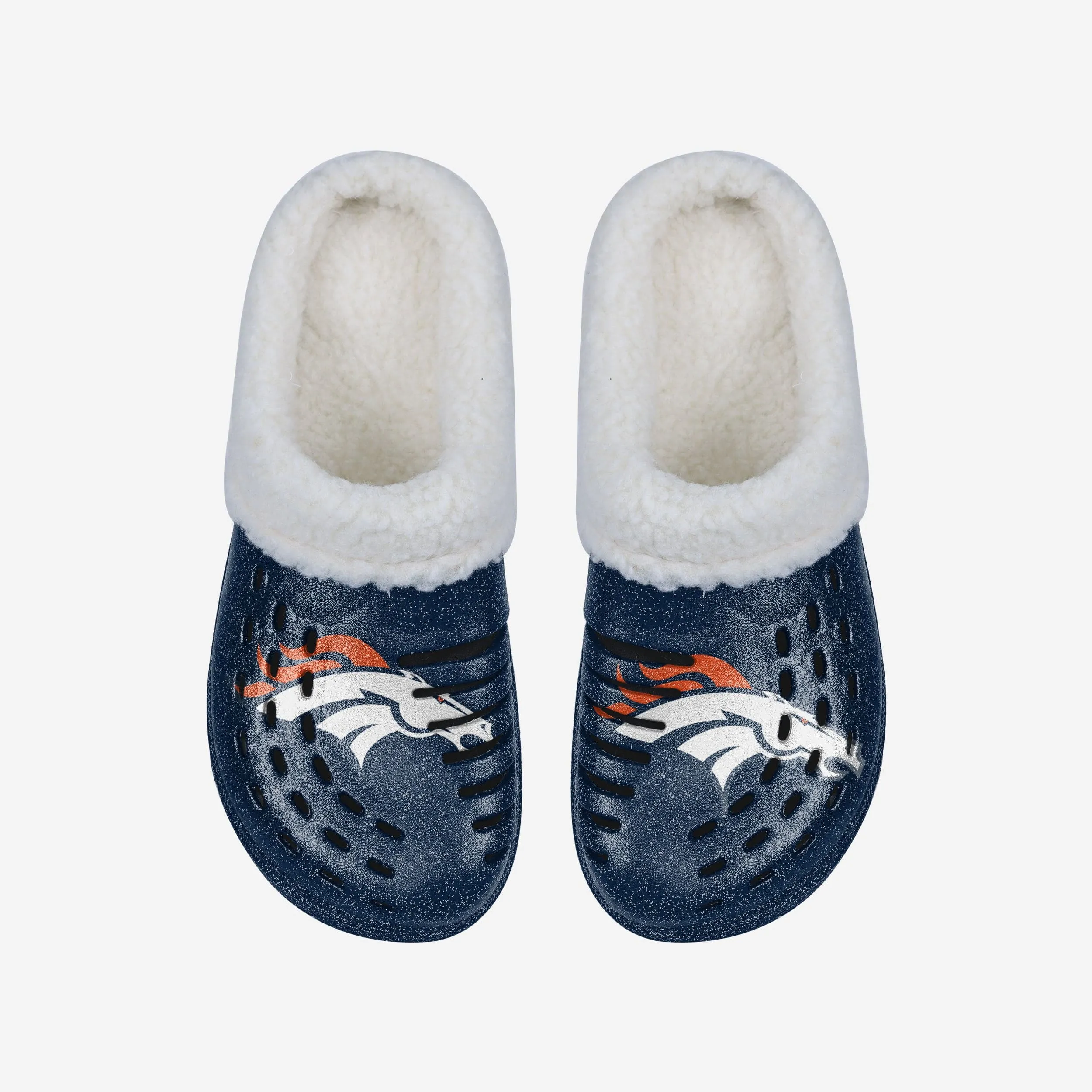 Denver Broncos Womens Sherpa Lined Glitter Clog