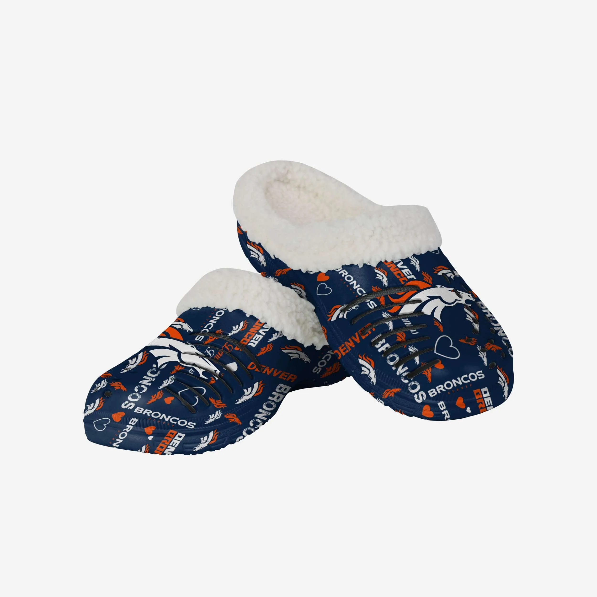 Denver Broncos Womens Sherpa Lined Logo Love Clog