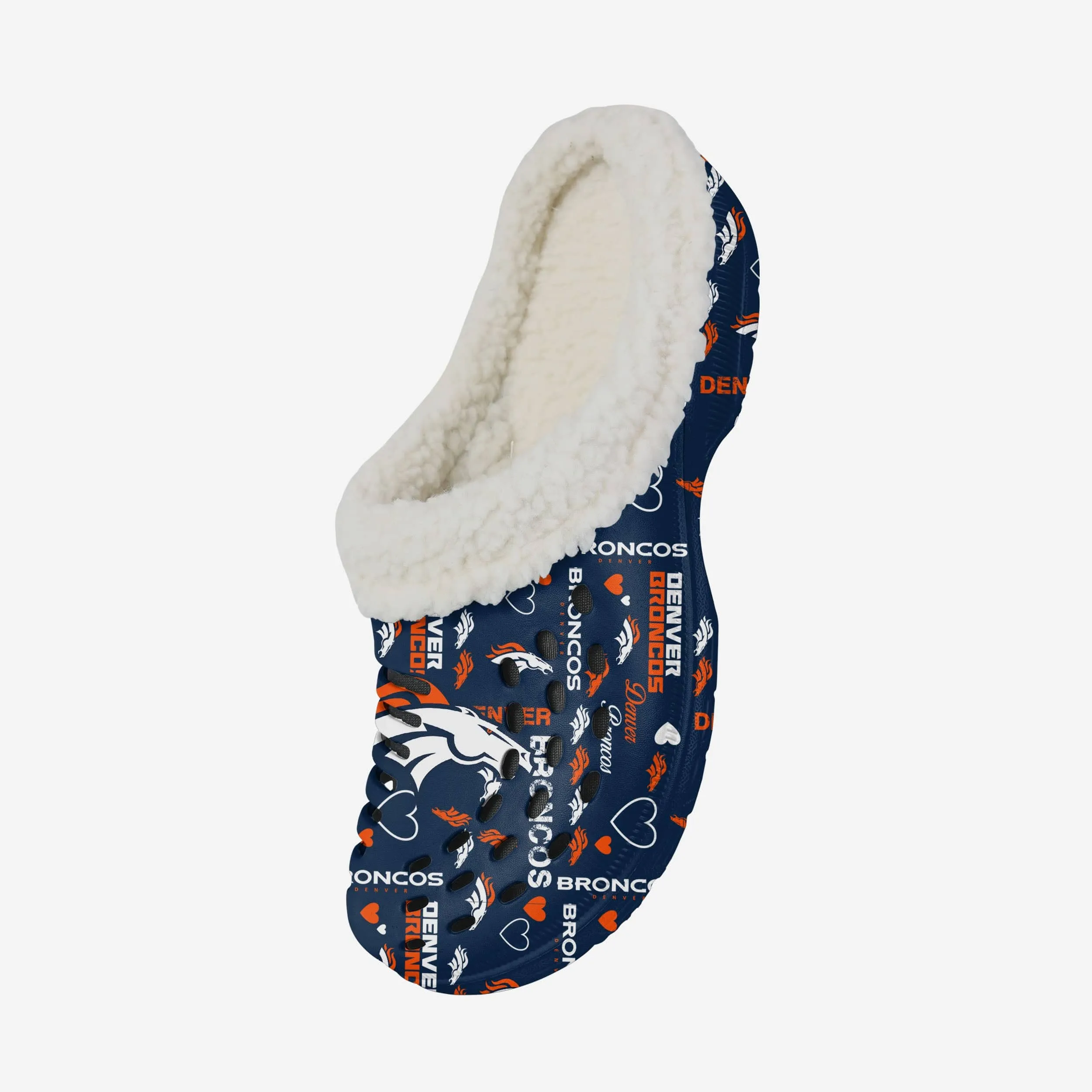 Denver Broncos Womens Sherpa Lined Logo Love Clog