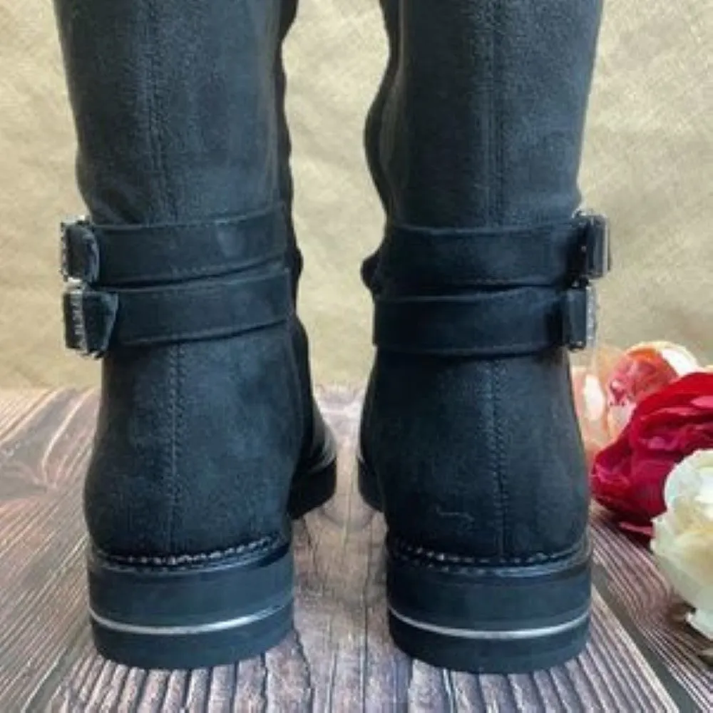 DKNY Black Leather Lena Tall Boots 7.5M