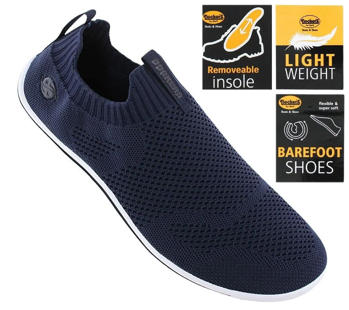 DOCKERS by Gerli 50FB001 - Herren Barfußschuhe Slip-On Schuhe Blau 700660