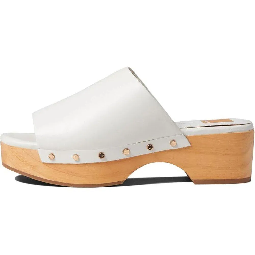 Dorado White Leather Studded Sandals