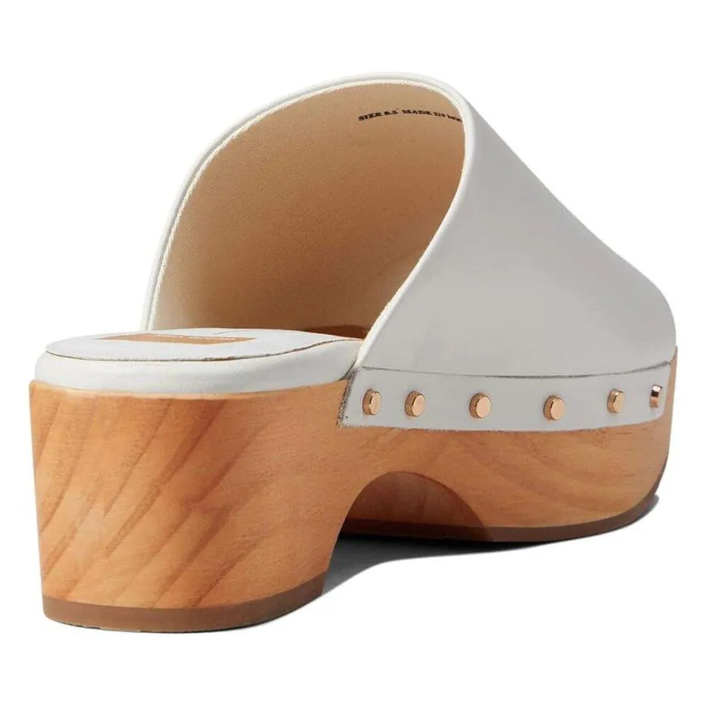 Dorado White Leather Studded Sandals