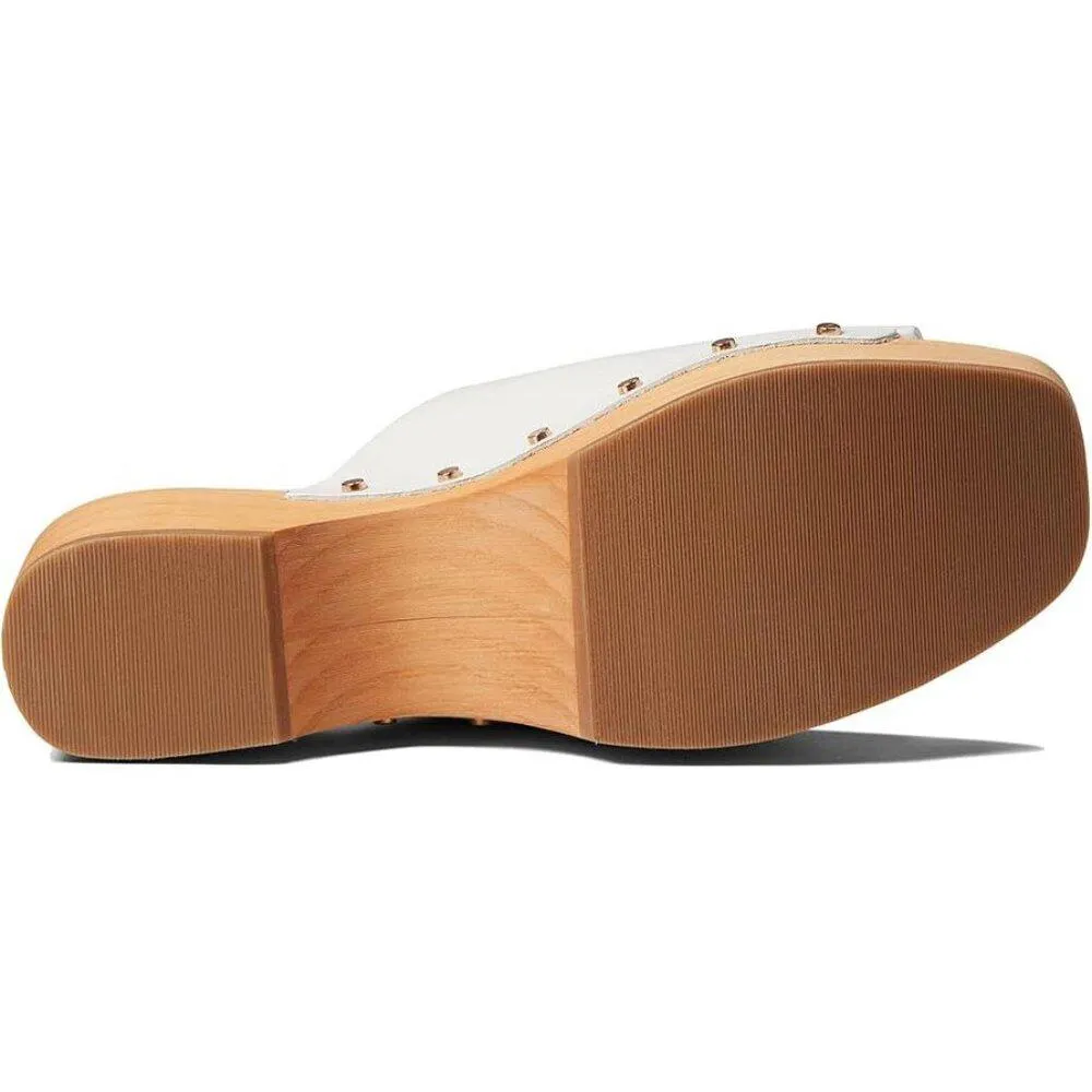 Dorado White Leather Studded Sandals
