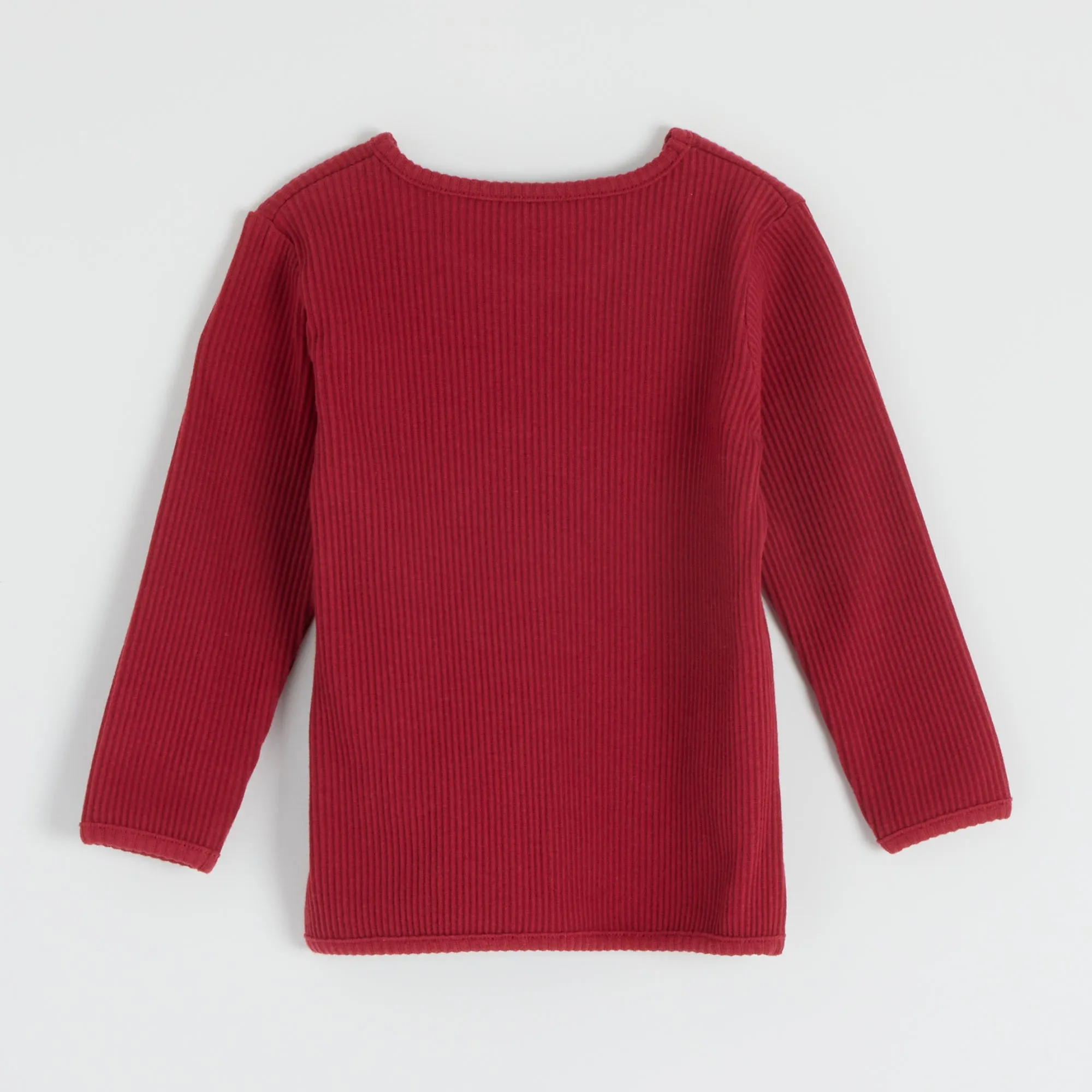 Embroidered Ribbed Maroon Lounge Set