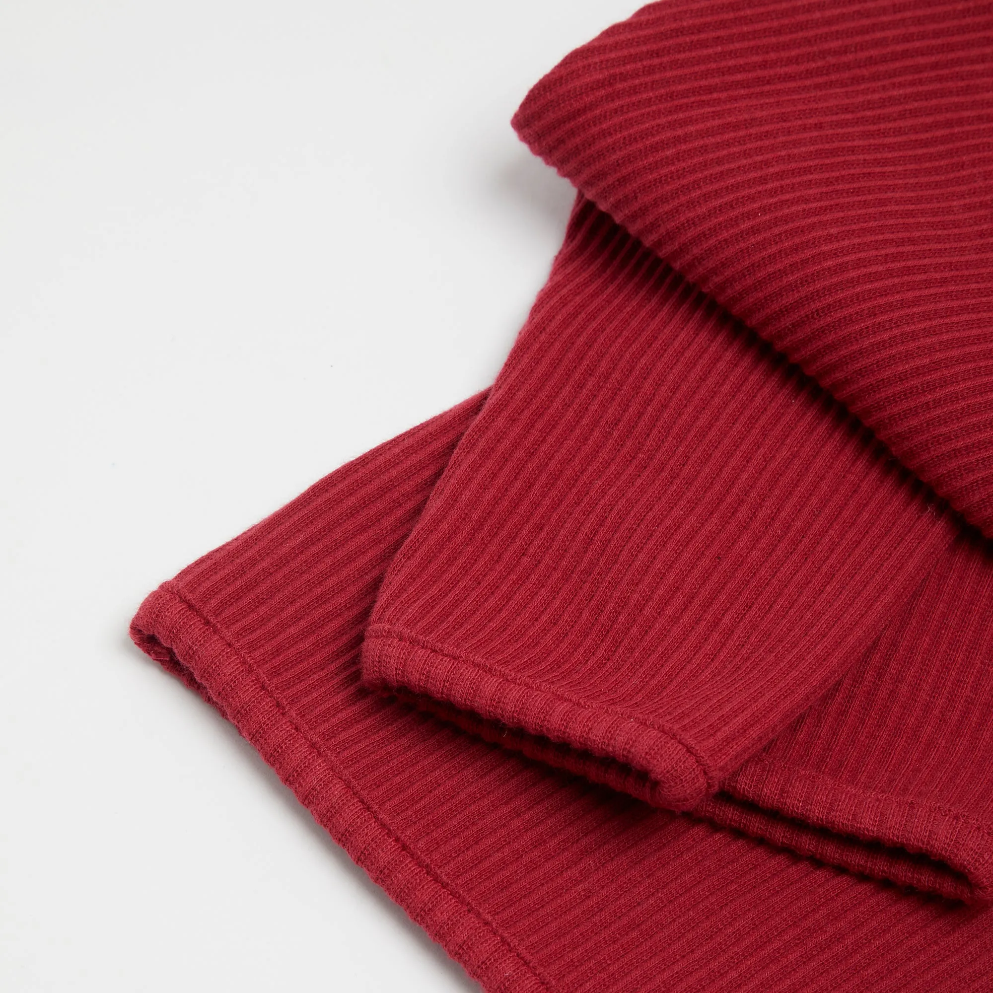 Embroidered Ribbed Maroon Lounge Set