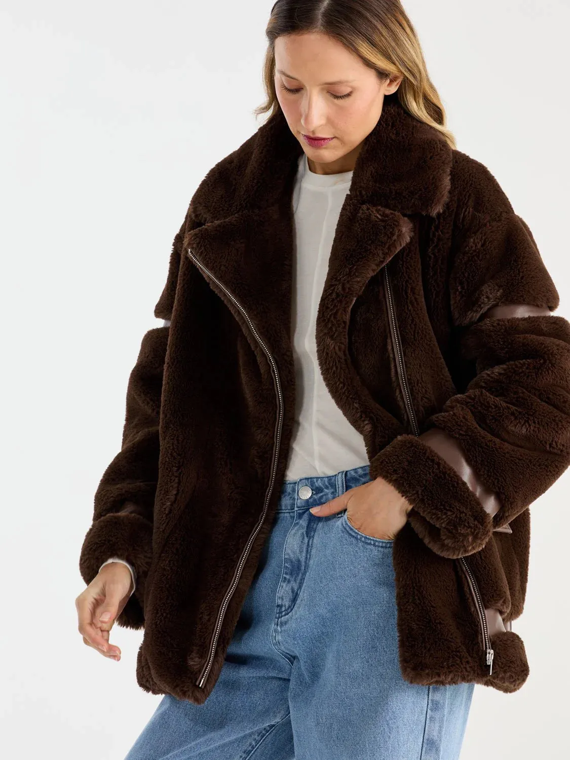ENA PELLY | CLOVER FAUX FUR JACKET