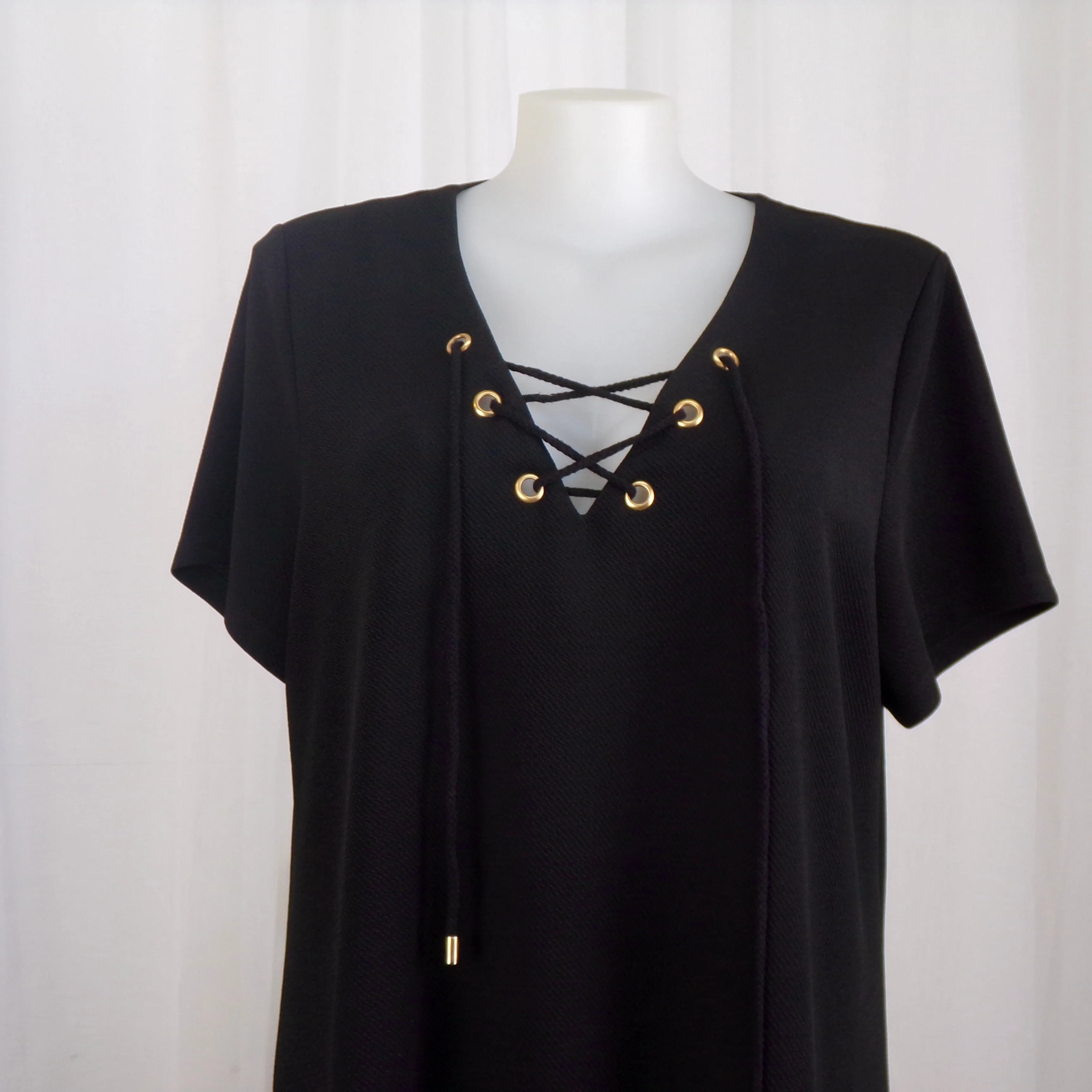 Estelle Black Stretch Shift Dress Size 22