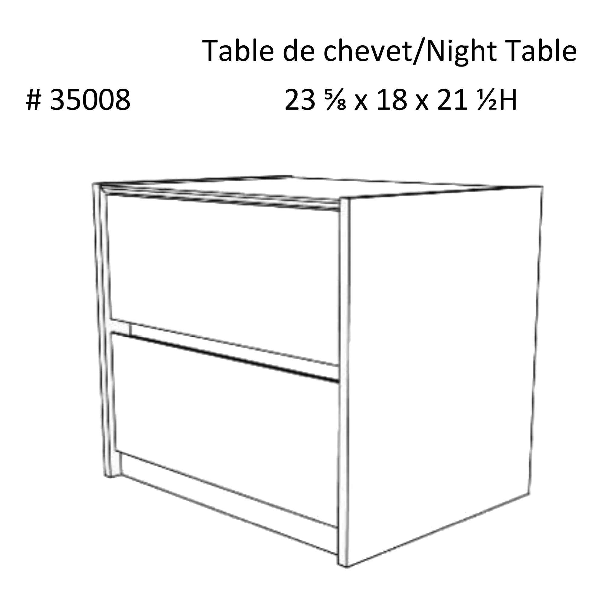 Farona night table for bedroom decoration, walnut & white