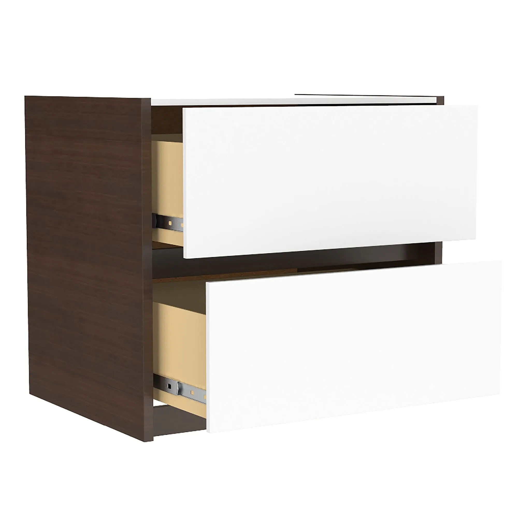 Farona night table for bedroom decoration, walnut & white