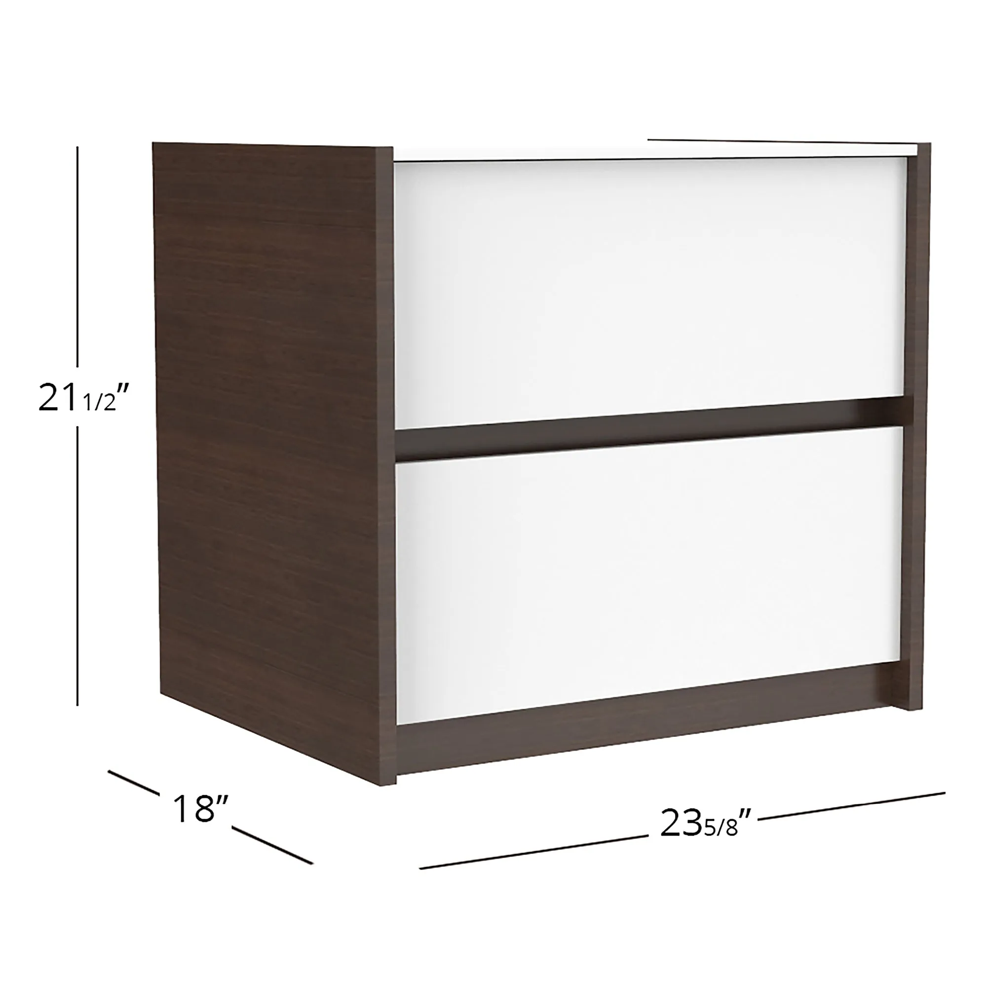 Farona night table for bedroom decoration, walnut & white