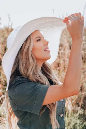 Farrah Floppy Straw Hat - White