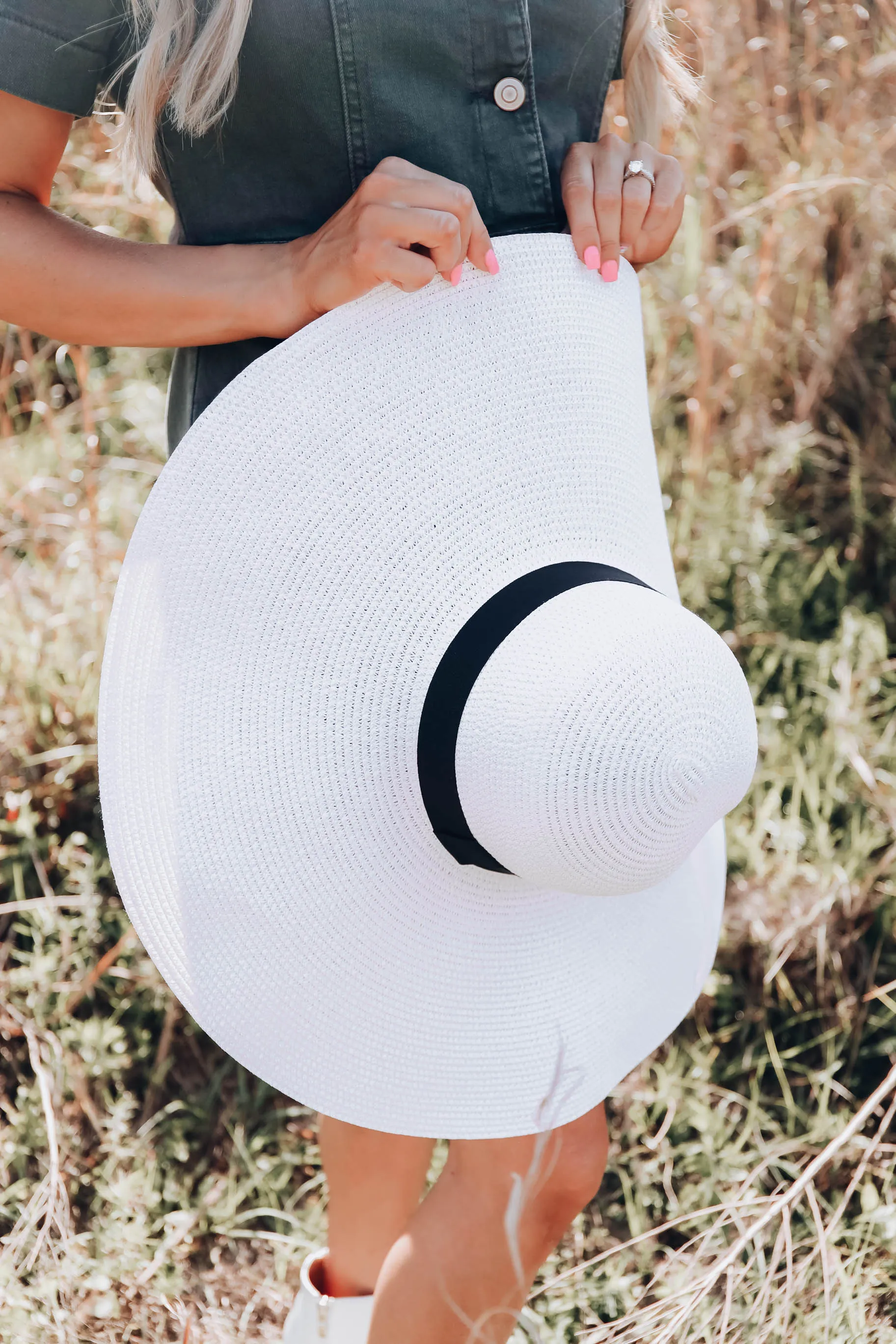 Farrah Floppy Straw Hat - White
