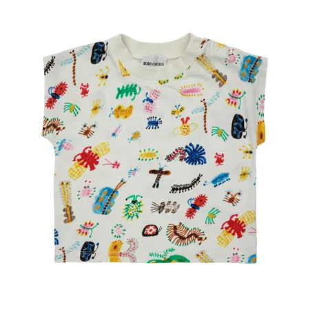 Funny Insects Printed Short Sleeve Top